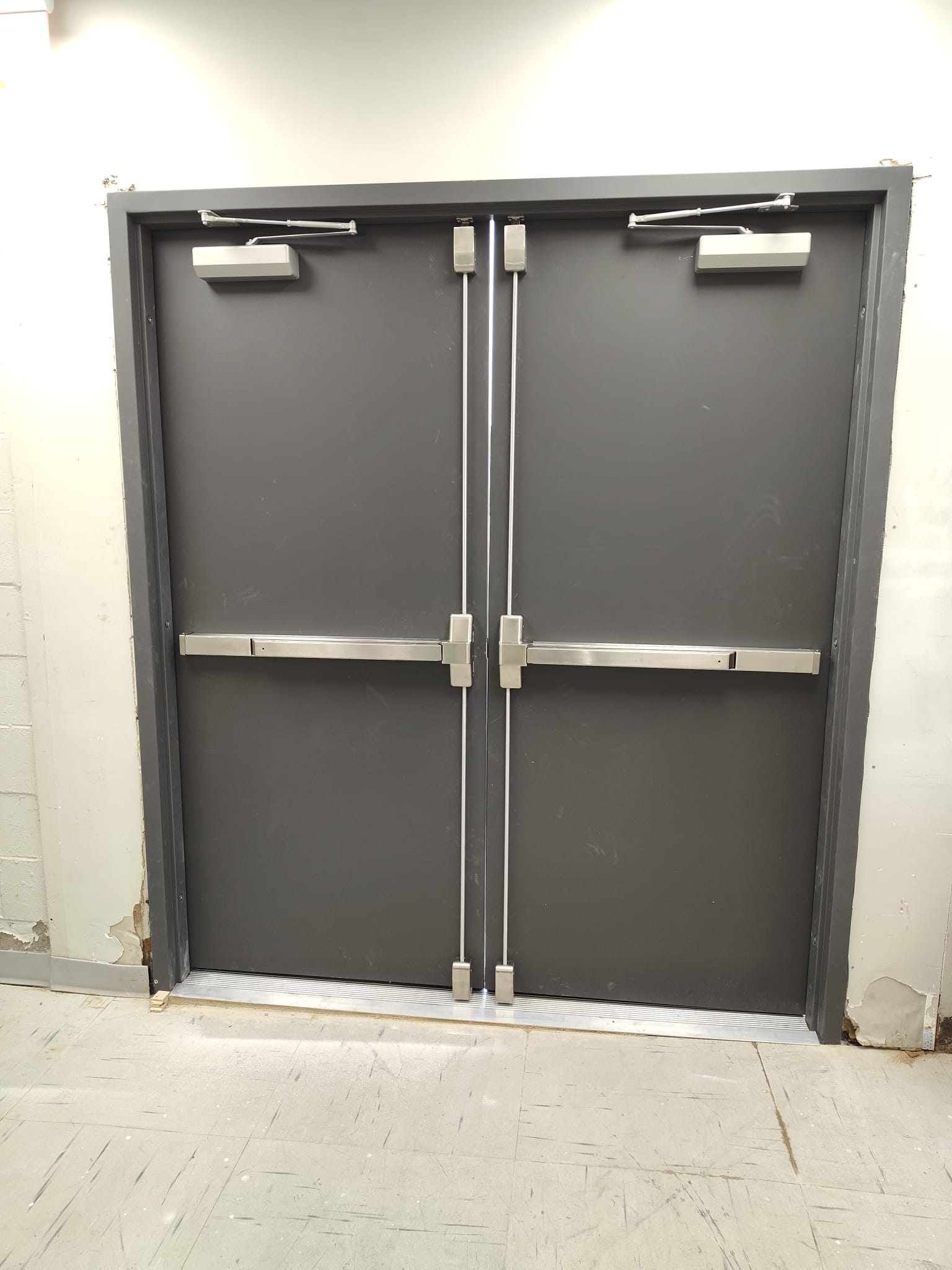 Gray Double Exit Doors